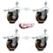 Service Caster 4 Inch High Temp Phenolic Swivel 12mm Stem Caster Set with Total Lock Brake SCC-TSTTL20S414-PHRHT-M1215-4 - alternate 3